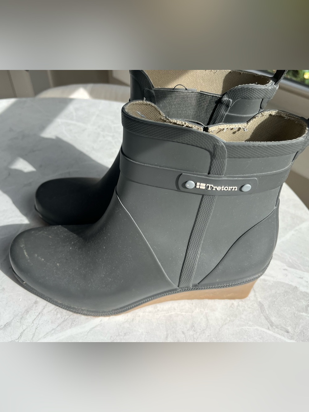 Tretorn  Short Ankle Rain Boots with Brown Outsole